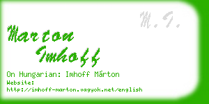 marton imhoff business card